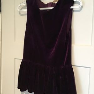 Purple Velvet peplum tank - M